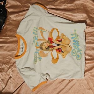 Britney Spears Y2K Retro Crop Top Baby Tee Junior's Size Large Shirt